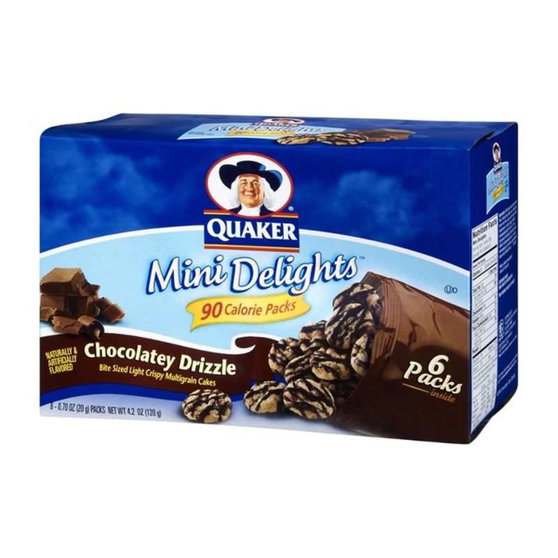 Quaker Mini Delights 90 Calorie Packs Chocolatey Drizzle Bite Sized