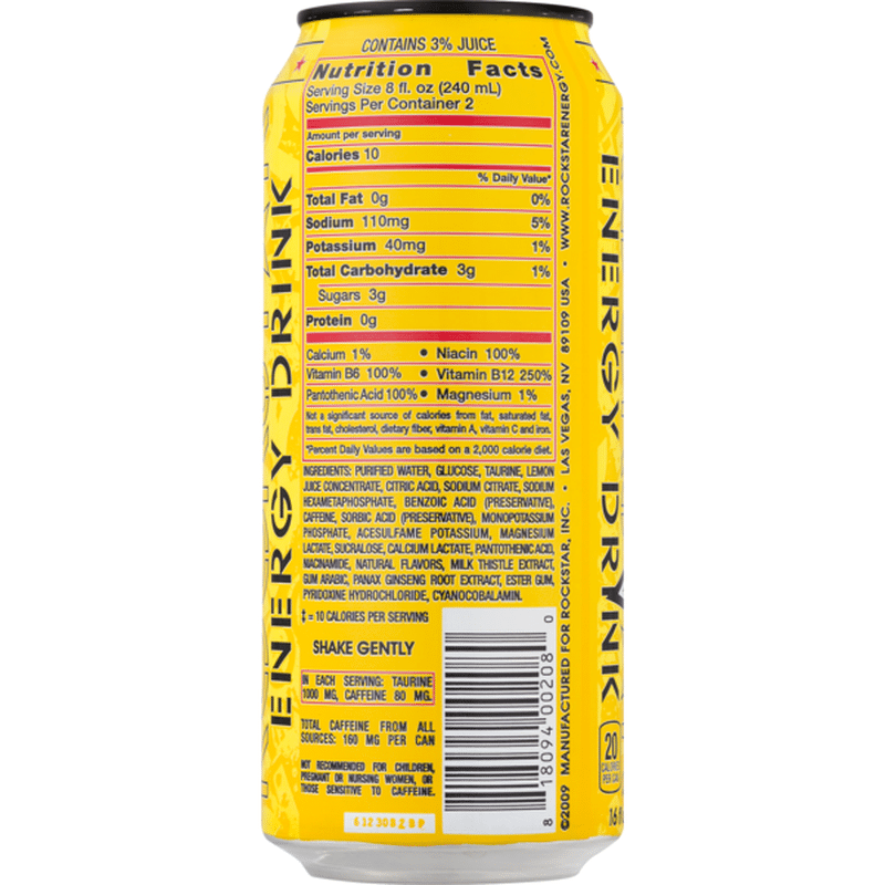 Rockstar Recovery Energy + Hydration Lemonade (16 fl oz) from Smith's
