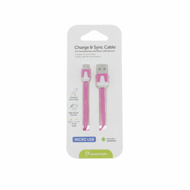 iEssentials Usb Charge & Sync Micro Cable, Pink