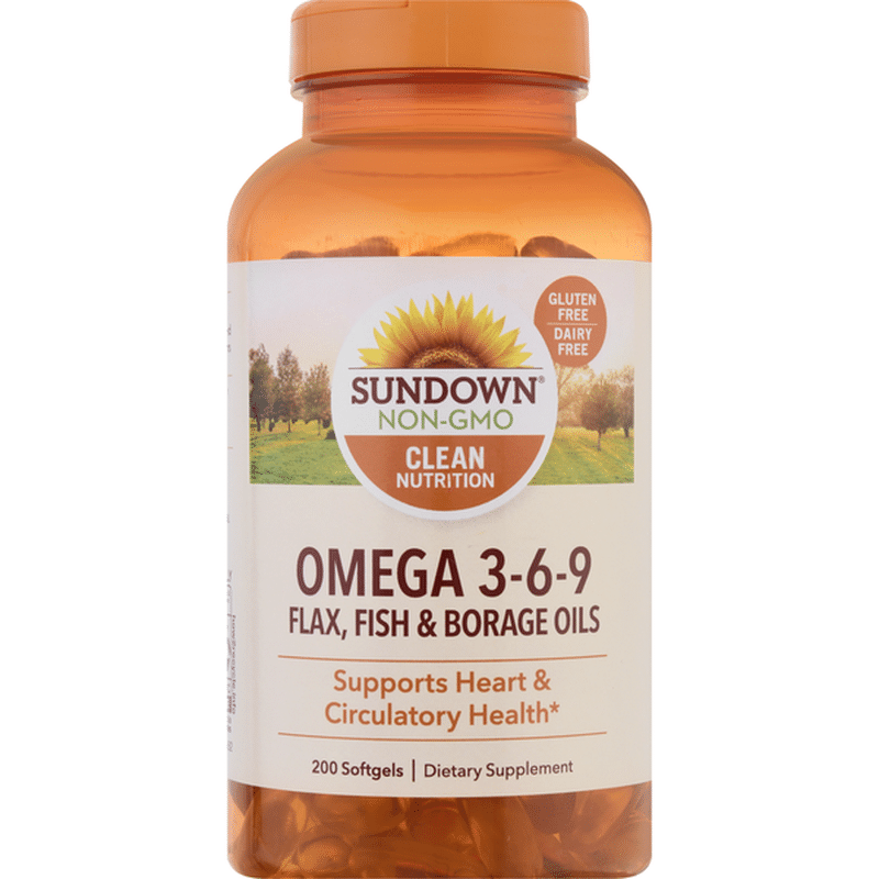 Sundown Omega 3-6-9, Softgels (200 each) - Instacart