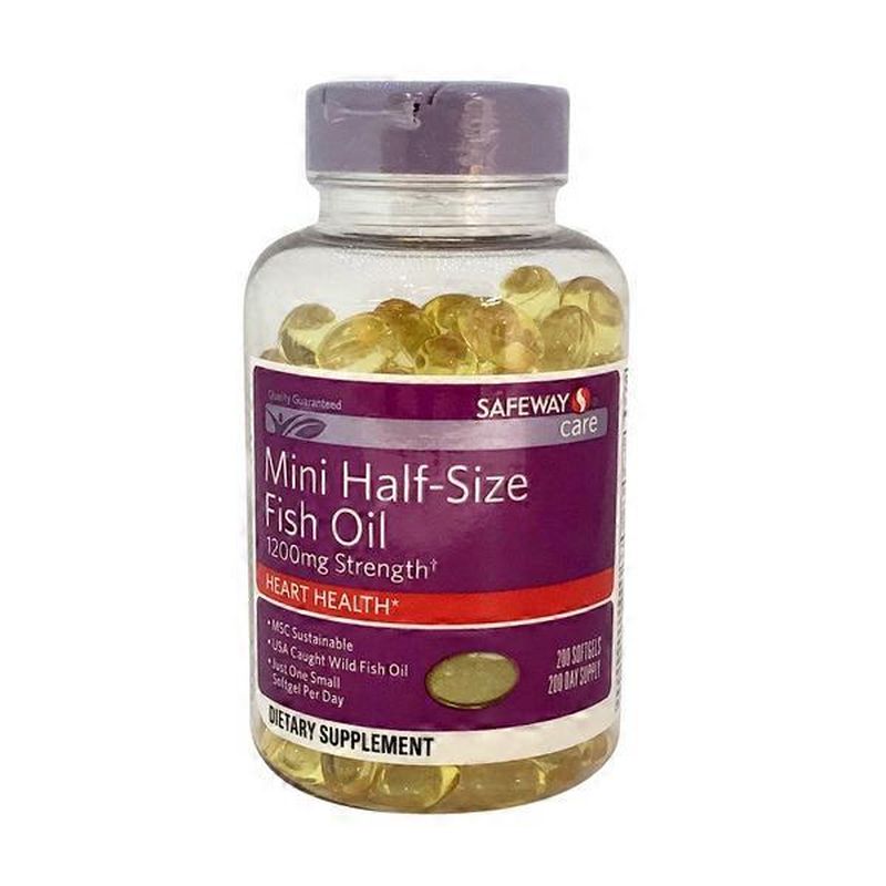 Signature Home Mini Halfsize Fish Oil Dietary Supplement Softgels (200