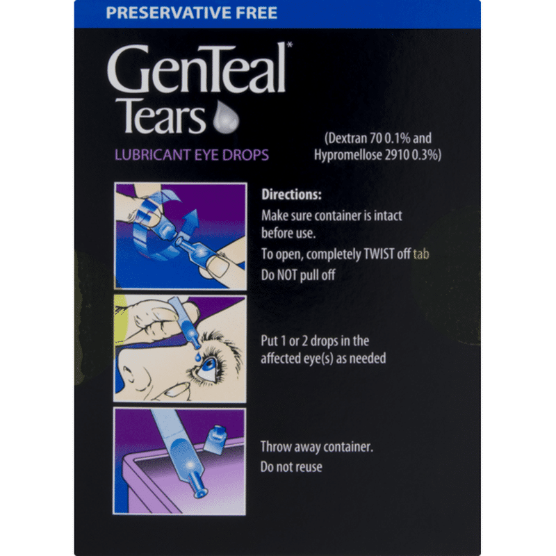 GenTeal Lubricant Eye Drops, Preservative Free, Liquid (0.9 ml) Instacart