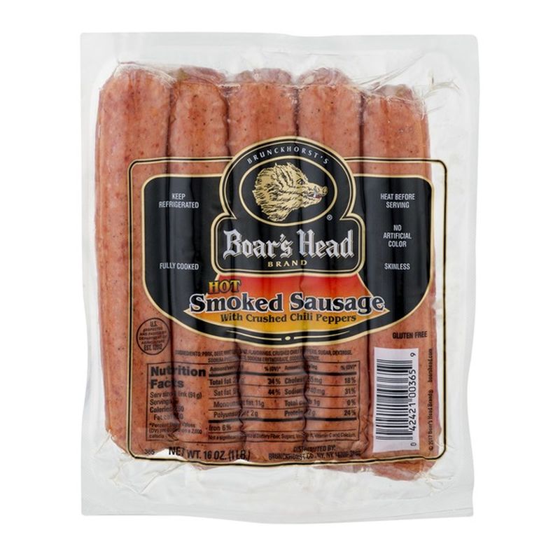 Boar S Head Sausage Hot Smoked With Crushed Chili Peppers 5 Ct
