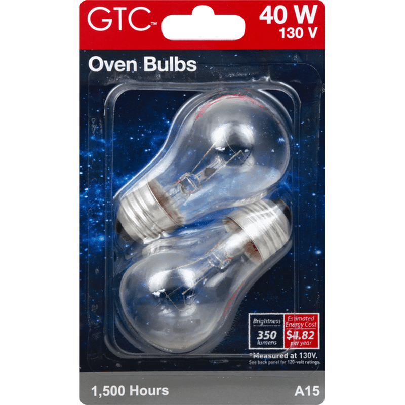 GTC Oven Bulbs, Clear, 40 Watts (2 each) Instacart