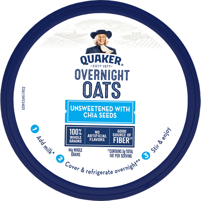 Quaker Unsweetened with Chia Seeds Instant Oats Hot Cereal (1.76 oz