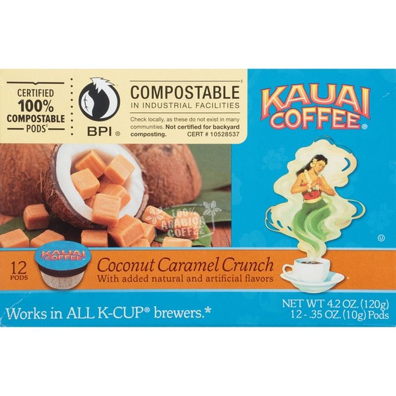 Kauai Coffee Coconut Caramel Crunch K Cup Pods Coffee (0 ...