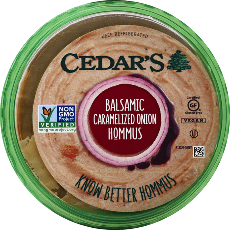 Cedar Hommus, Balsamic Caramelized Onion