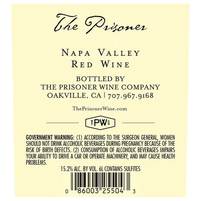 The Prisoner Napa Valley Red Blend Red Wine