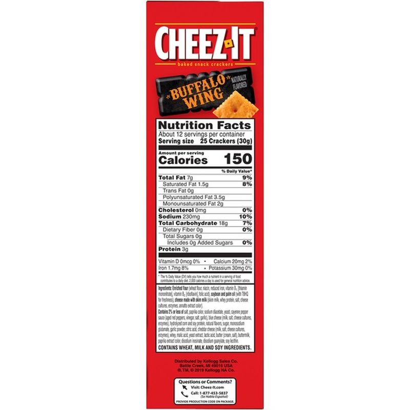 Cheez-It Baked Snack Cheese Crackers Buffalo Wing (12.4 oz) - Instacart