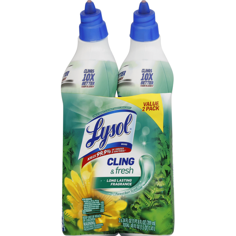 Lysol Toilet Bowl Cleaner, Forest Rain Scent, Cling