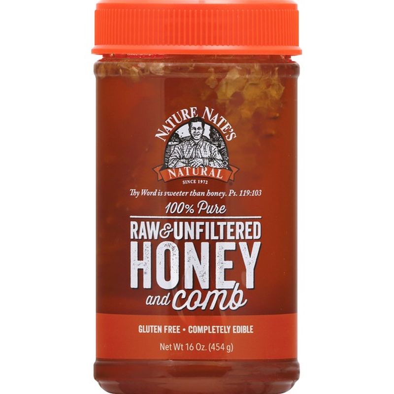 Nature Nates Honey & Comb, Raw & Unfiltered (16 oz ...