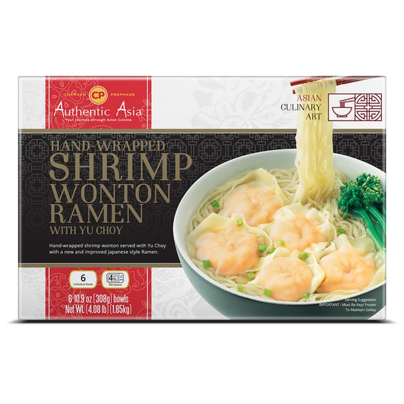 Cp Products Hand Wrapped Shrimp Wonton Ramen With Yu Choy 6 Ct Instacart