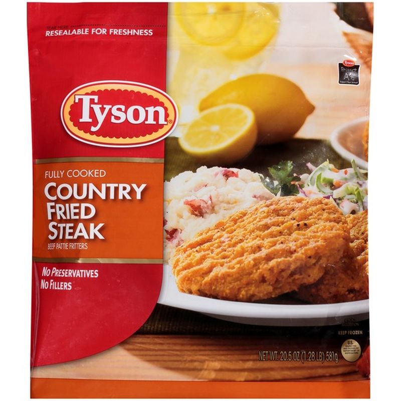 Tyson Fully Cooked Country Fried Steak Patties, Frozen (1.281 lb