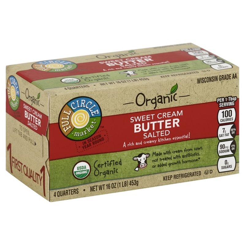 Full Circle Organic Salted Butter (16 oz) from Stater Bros. Instacart