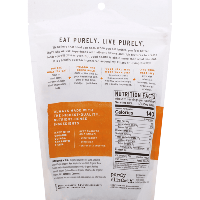 Purely Elizabeth Ancient Grain Granola, Pumpkin Cinnamon (12 oz