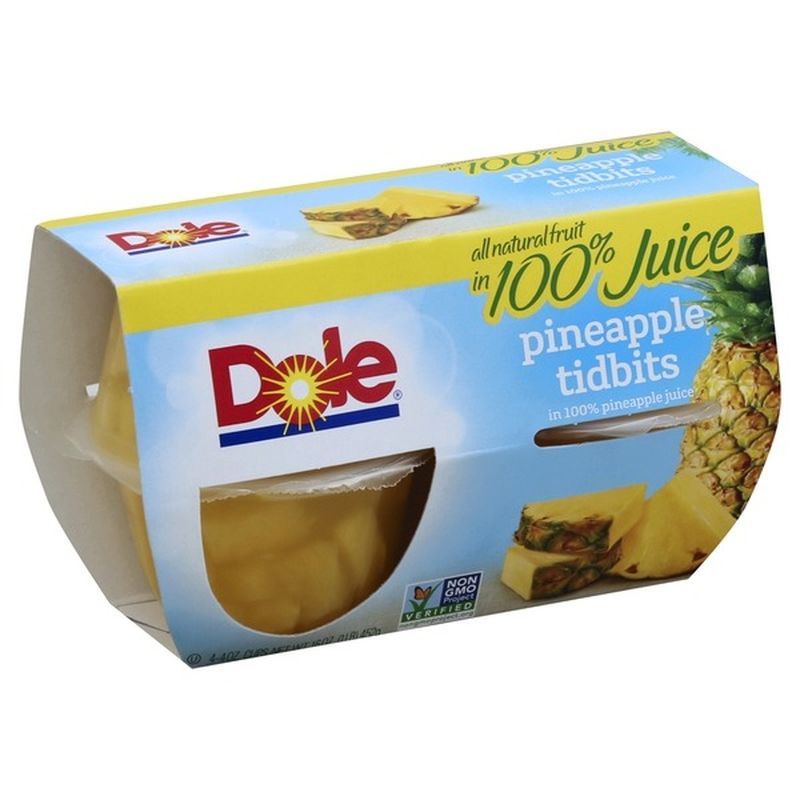 Dole Pineapple, Tidbits, In 100 Pineapple Juice (4 oz) from Lucky