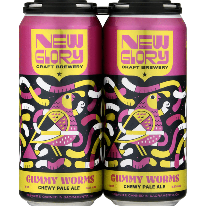 New Glory Craft Brewery Beer, Chewy Pale Ale, Gummy Worms (16 fl oz