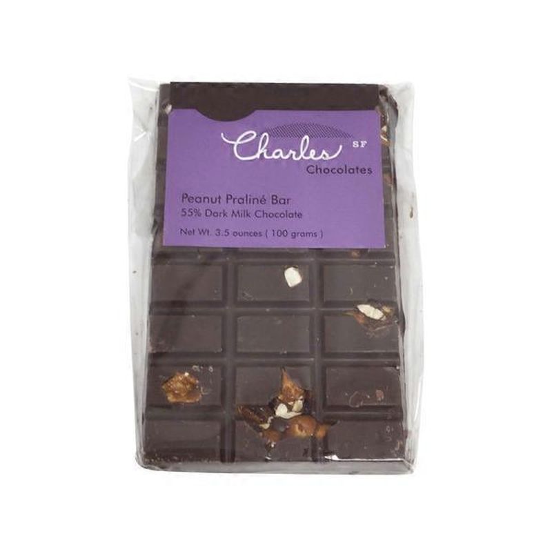 Charles Chocolates 55% Dark Milk Chocolate With Peanut Praline (each 