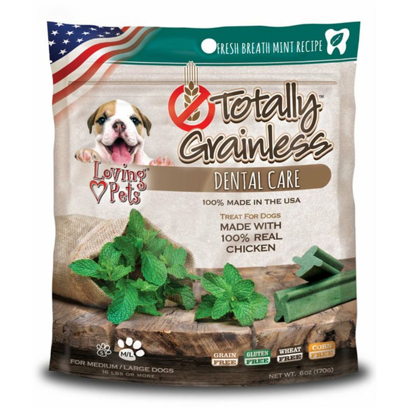 Loving Pets Products Chicken With Fresh Mint Totally Grainless Dental Bones For Large Dogs