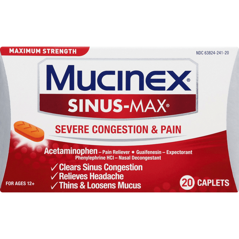 Mucinex® Maximum Strength SinusMax Severe Congestion Relief Caplets