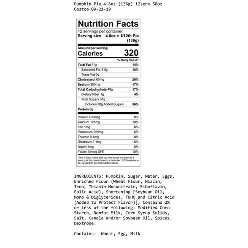 Kirkland Signature Pumpkin Pie, 58 Oz (58 oz) from Costco Instacart