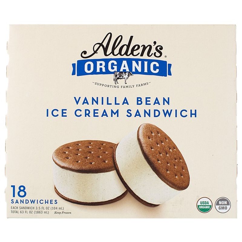 Alden's Vanilla Bean Ice Cream Sandwich (18 ct) - Instacart