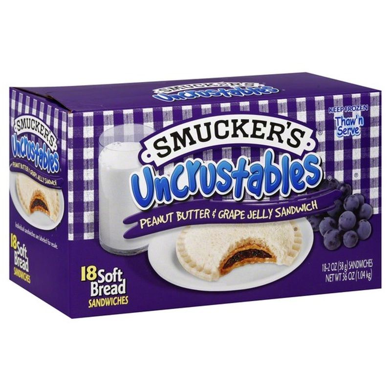 Smucker's Uncrustables Peanut Butter & Grape Jelly Sandwich (18 ct ...