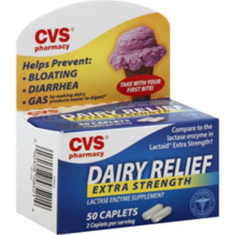 CVS Health Extra Strength Dairy Relief Lactase Enzyme Supplement (50 ct) Instacart
