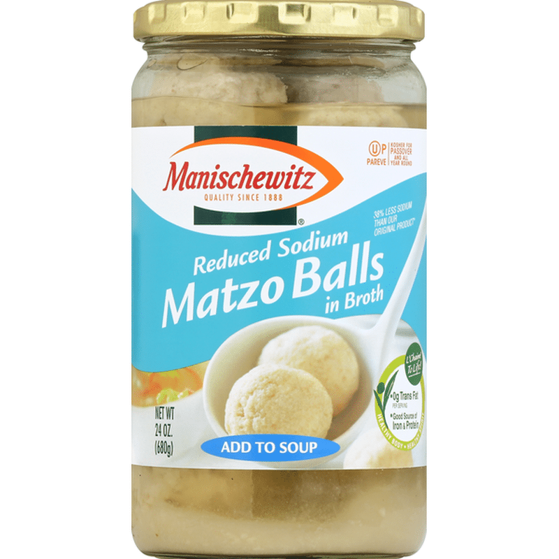 Manischewitz Reduced Sodium Matzo Balls in Broth (24 oz) - Instacart