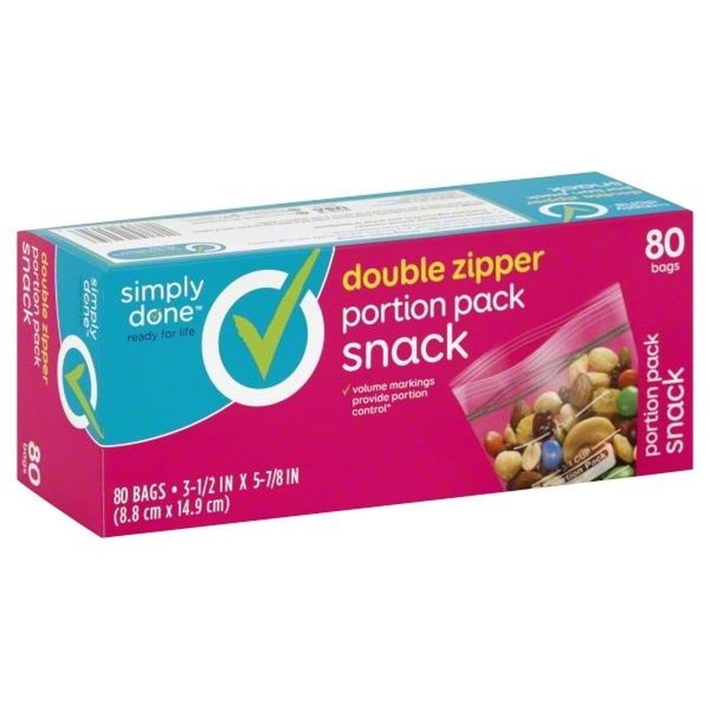 Simply Done Double Zipper Portion Pack Snack Bags
