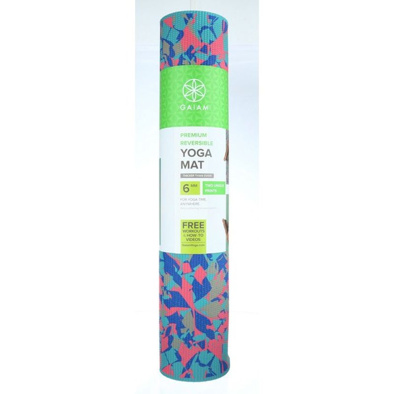 Gaiam 6mm Printed Reversible Kaleidoscope Yoga Mat