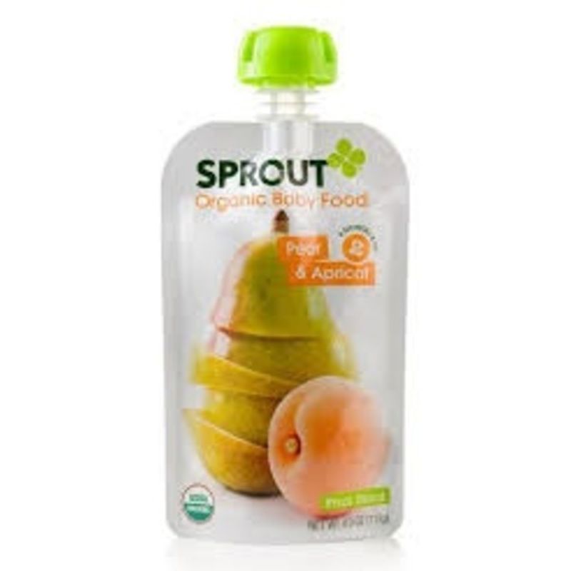 Sprout Organic Fruit Blend Pureed Baby Food, Pear & Apricot