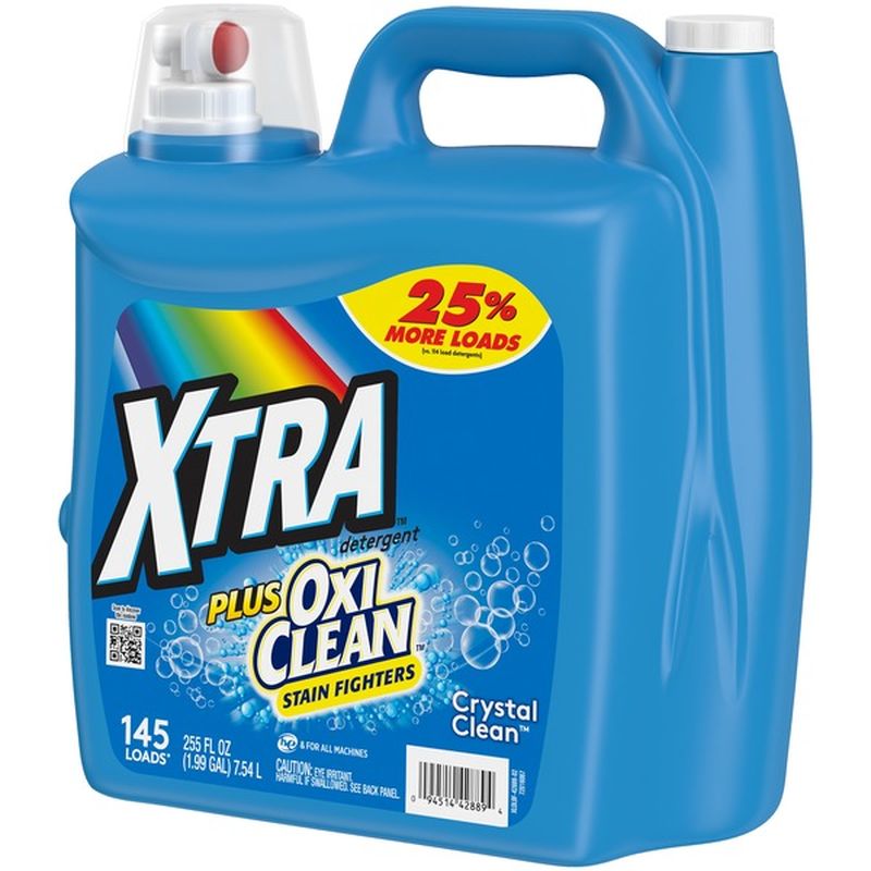 Xtra Plus Oxiclean Liquid Laundry Detergent, Crystal Clean, (255 oz