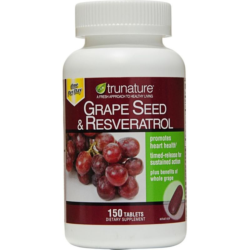 Trunature Grape Seed & Resveratrol Dietary Supplement Tablets (150 ct
