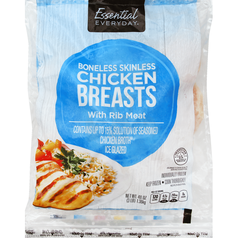 Essential Everyday Chicken, Breasts, with Rib Meat, Boneless, Skinless (48 oz) Instacart
