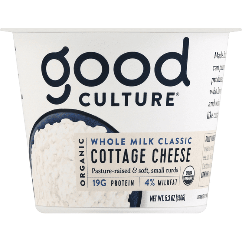 Good Culture Cottage Cheese, Organic, Whole Milk Classic (5.3 oz) Instacart