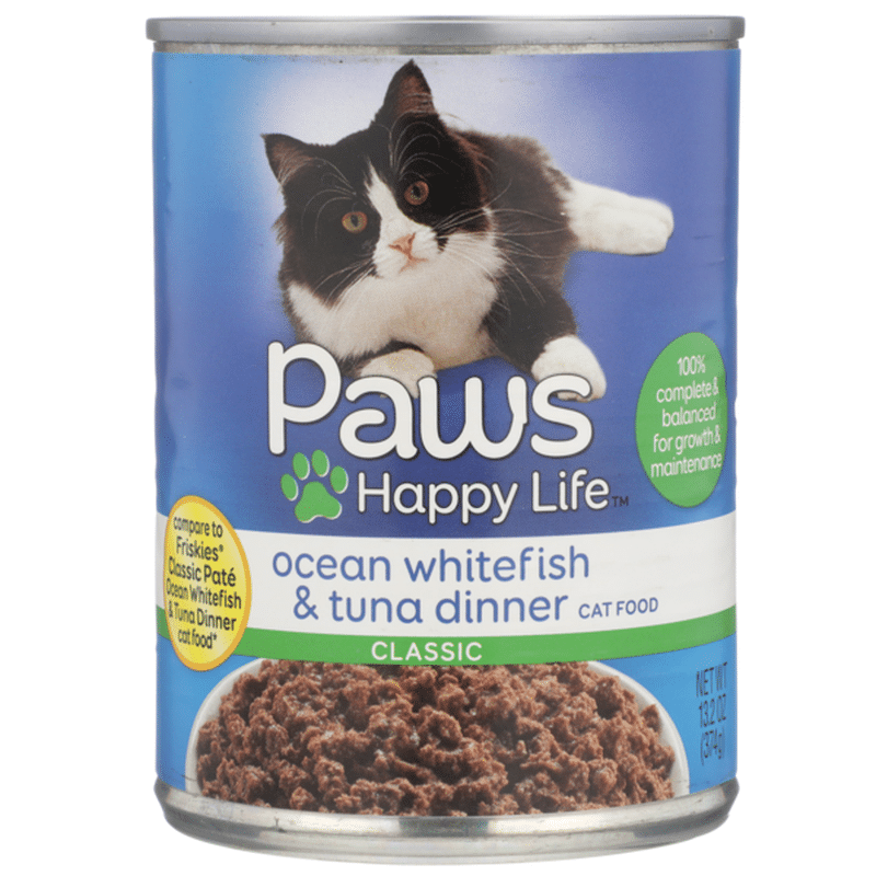 Paws Happy Life Ocean Whitefish & Tuna Dinner Classic Cat Food (13.2 oz