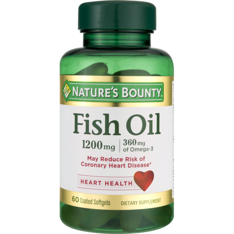 Nature's Bounty Fish Oil 1200mg Dietary Supplement Softgels 60 CT (60
