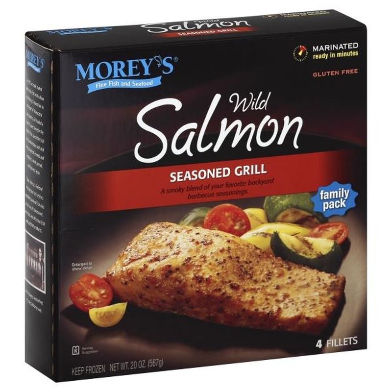 Morey's Moreys Wild Salmon Fillets, Gluten Free, Seasoned Grill, Family ...