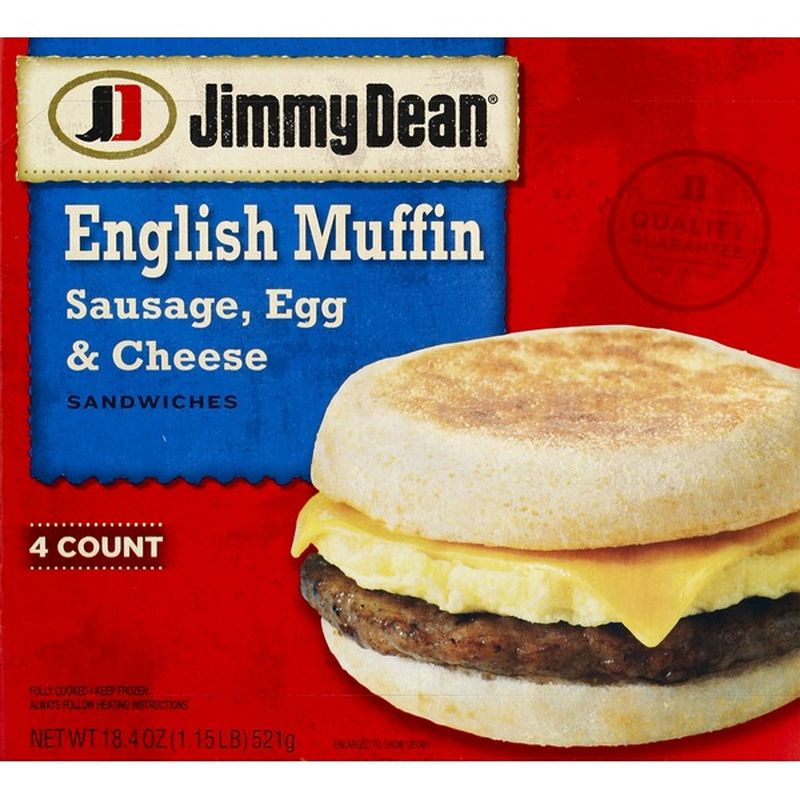 Jimmy Dean Sausage, Egg & Cheese English Muffin Sandwiches (4.6 oz) Instacart