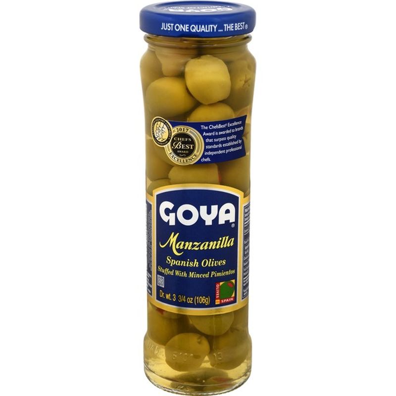 Goya Manzanilla Spanish Olives Stuffed with Minced Pimientos (3.75 oz ...