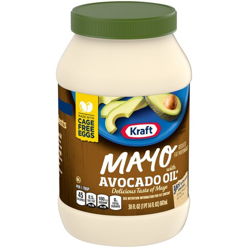 Kraft Avocado Oil Reduced Fat Mayonnaise (30 fl oz) - Instacart