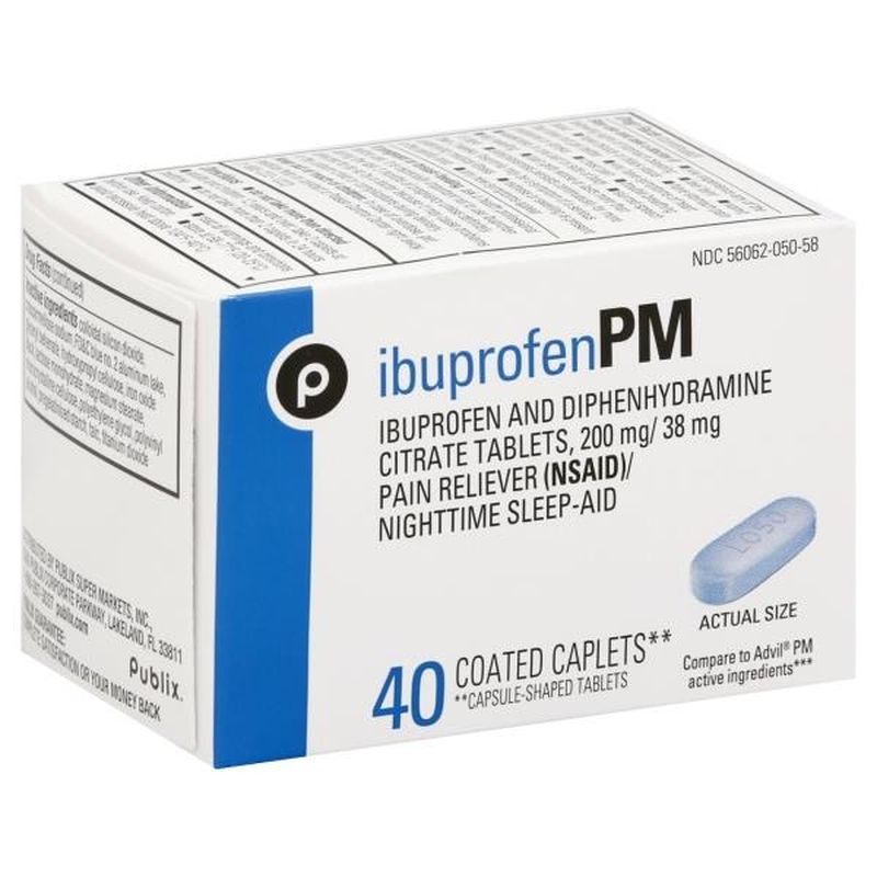 Publix Ibuprofen Pm Coated Caplets (40 ct) Instacart