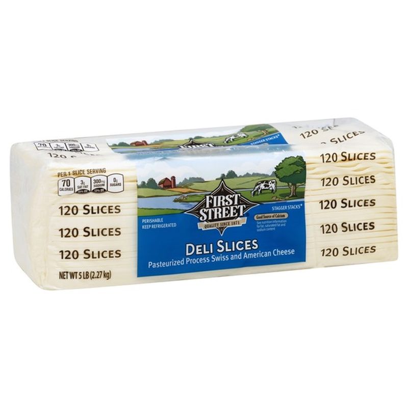 First Street Sliced Swiss American Cheese (120 slc) (5 lb) Instacart