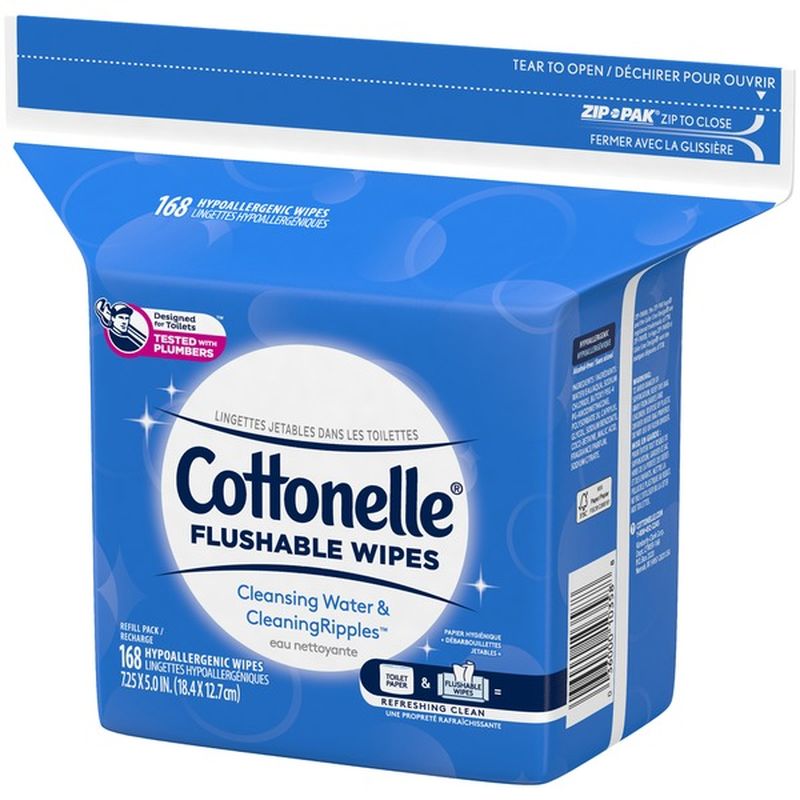 Cottonelle Flushable Wet Wipes Refill Pack (168 ct) from Bashas