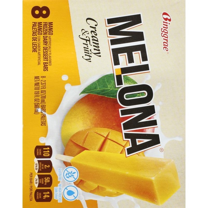 Melona Dessert Bars, Frozen Dairy, Mango (8 each) Instacart