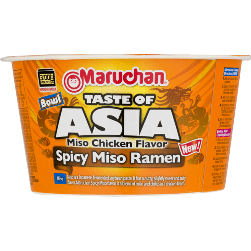 Maruchan Ramen Noodle Soup, Spicy Miso, Miso Chicken Flavor, Bowl (3.38