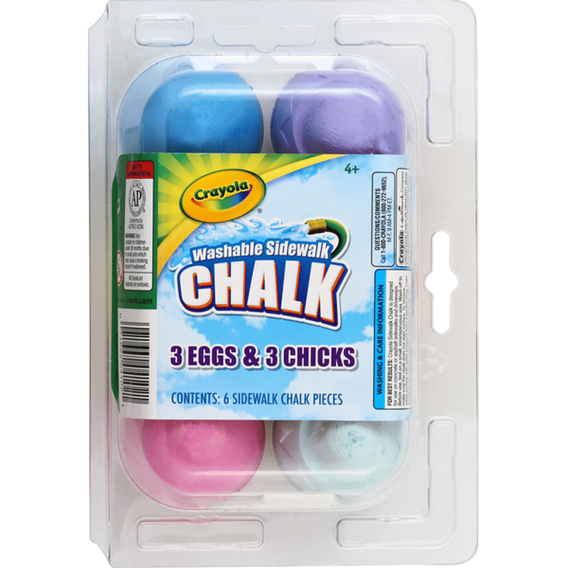 Crayola Washable Sidewalk Chalk, 3 Eggs & 3 Chicks (6 ct) Instacart