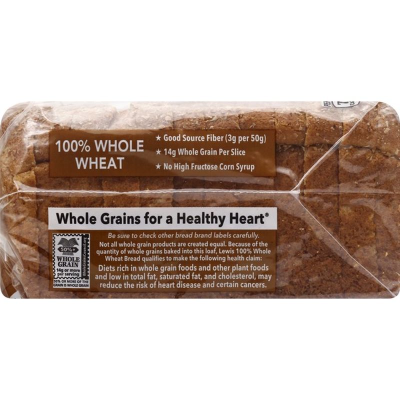 Lewis Bread, 100 Whole Wheat, 1/2 Loaf (12 oz) Instacart