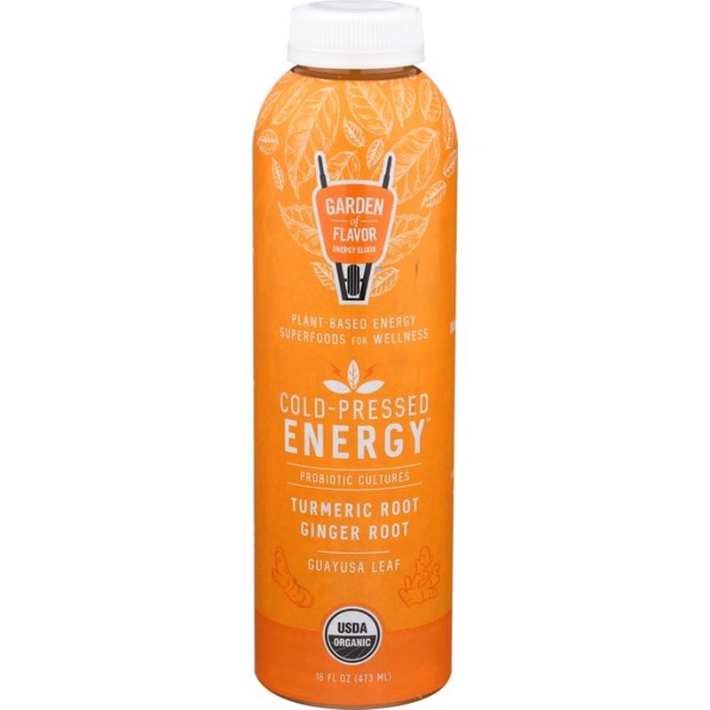 Garden of Flavor ColdPressed Energy, Turmeric Root Ginger Root (16 fl